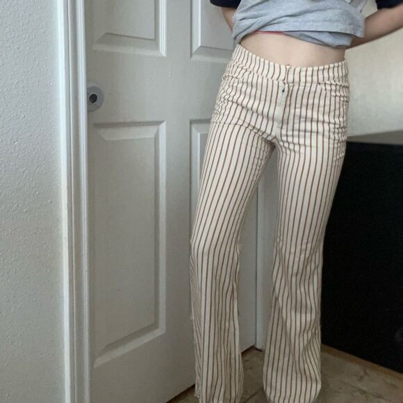 Anthropologie Kellie Striped Flare Leg Pants Size 27 - Picture 2 of 8